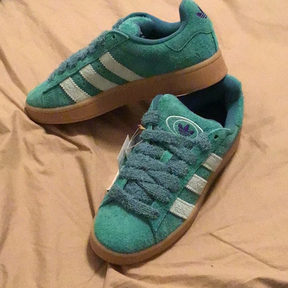 ADIDAS NIB Womens 8 Wide Campus 00’s women’s green suede sneakers - Picture 4 of 12